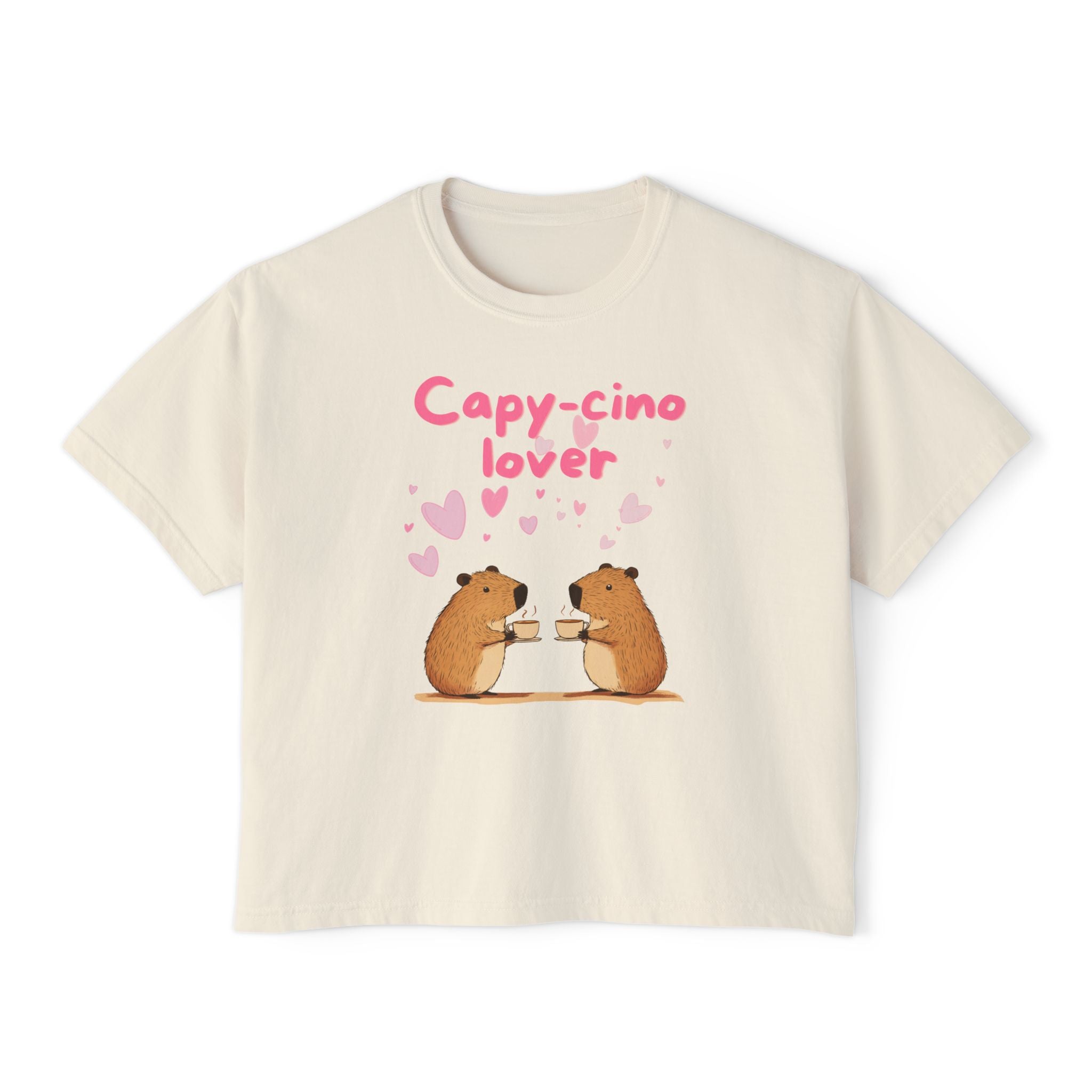 Capy-cino Lover Hearts Abound - Women's Boxy Shirt