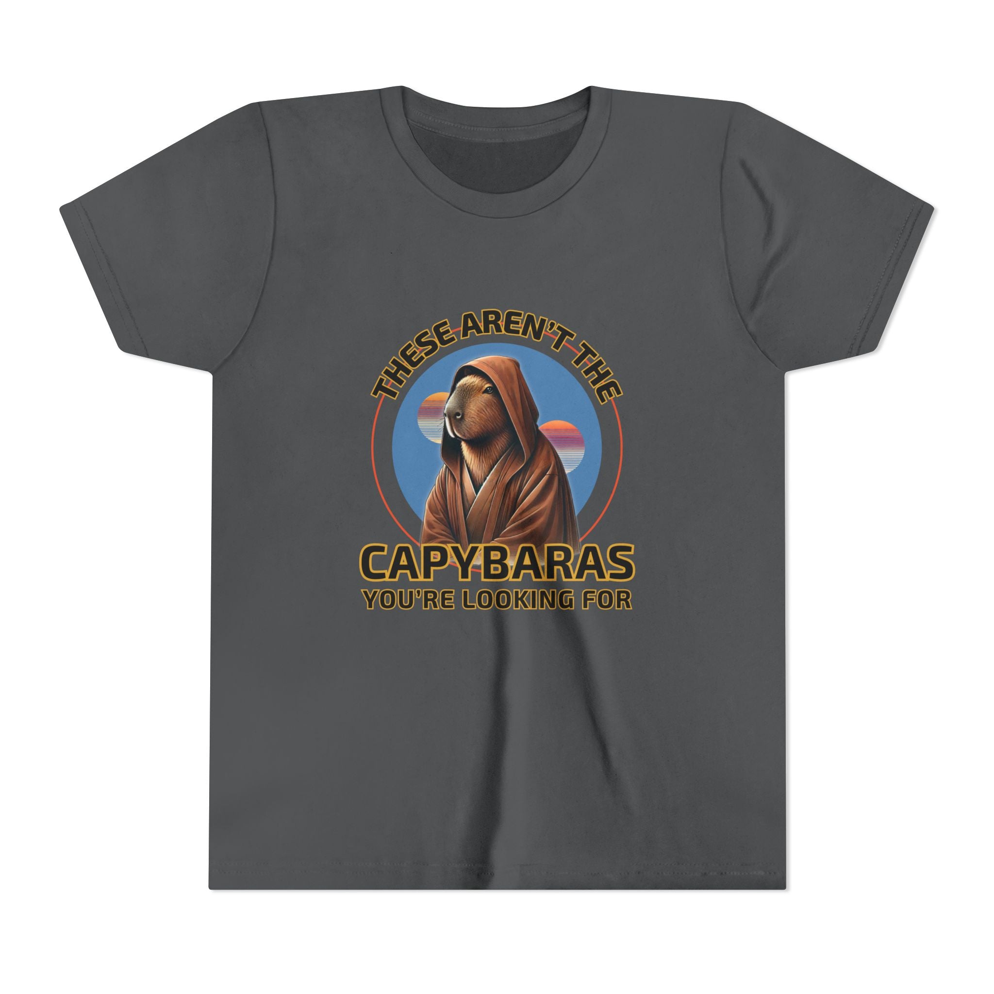 Star Wars Parody Shirt – These Aren’t the Capybaras You’re Looking For – Obi-Wan Capybara Tee – Funny Nerd Gift – Tatooine Suns Sci-Fi Shirt - Youth Unisex Tee
