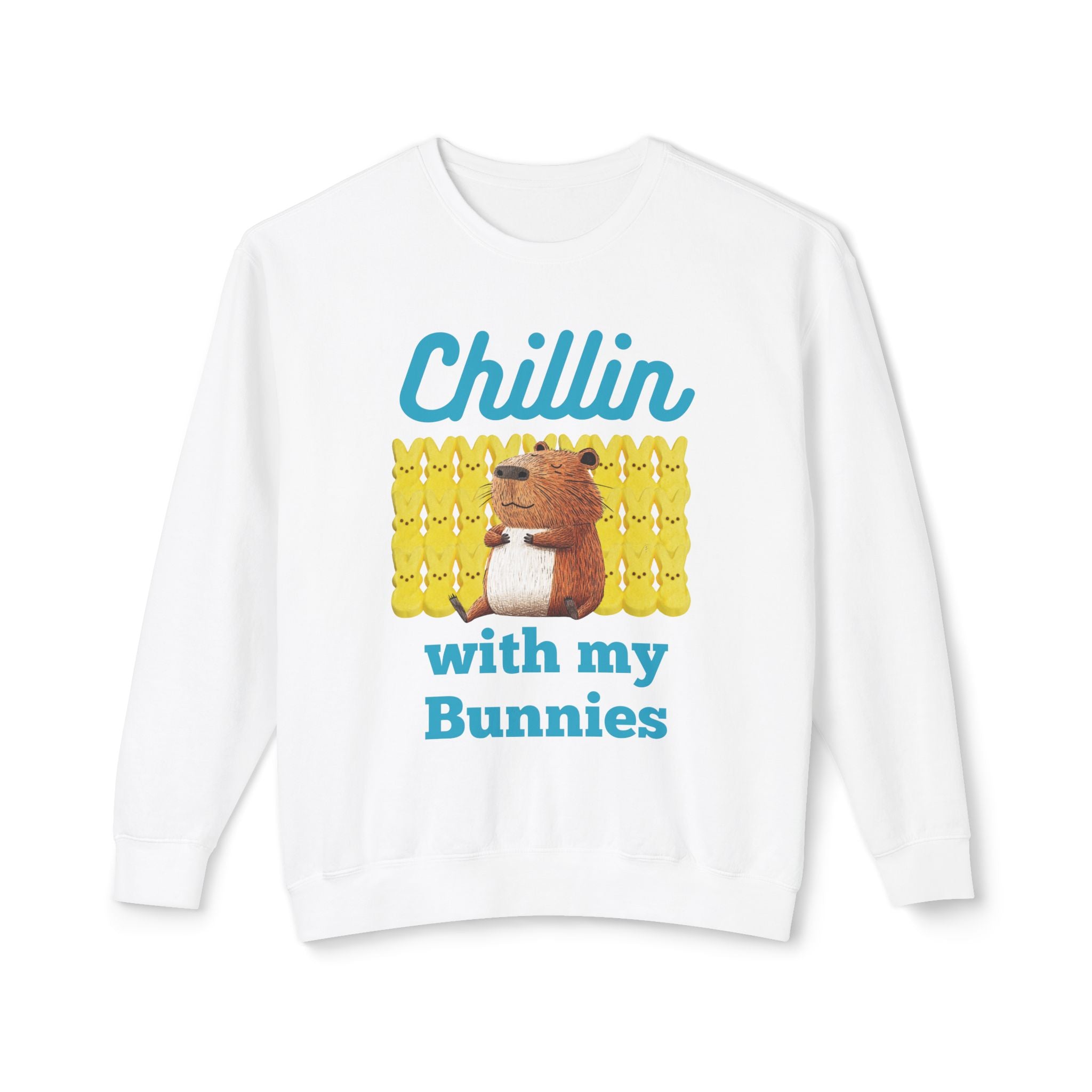 Chillin with my Bunnies - Unisex Lightweight Crewneck Sweatshirt (ADULT)