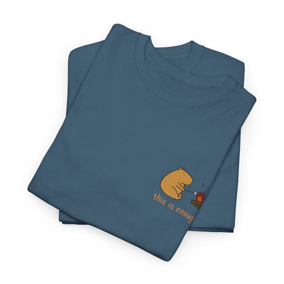“This Is Enough” Left Chest Capybara Campfire Heavy Tee