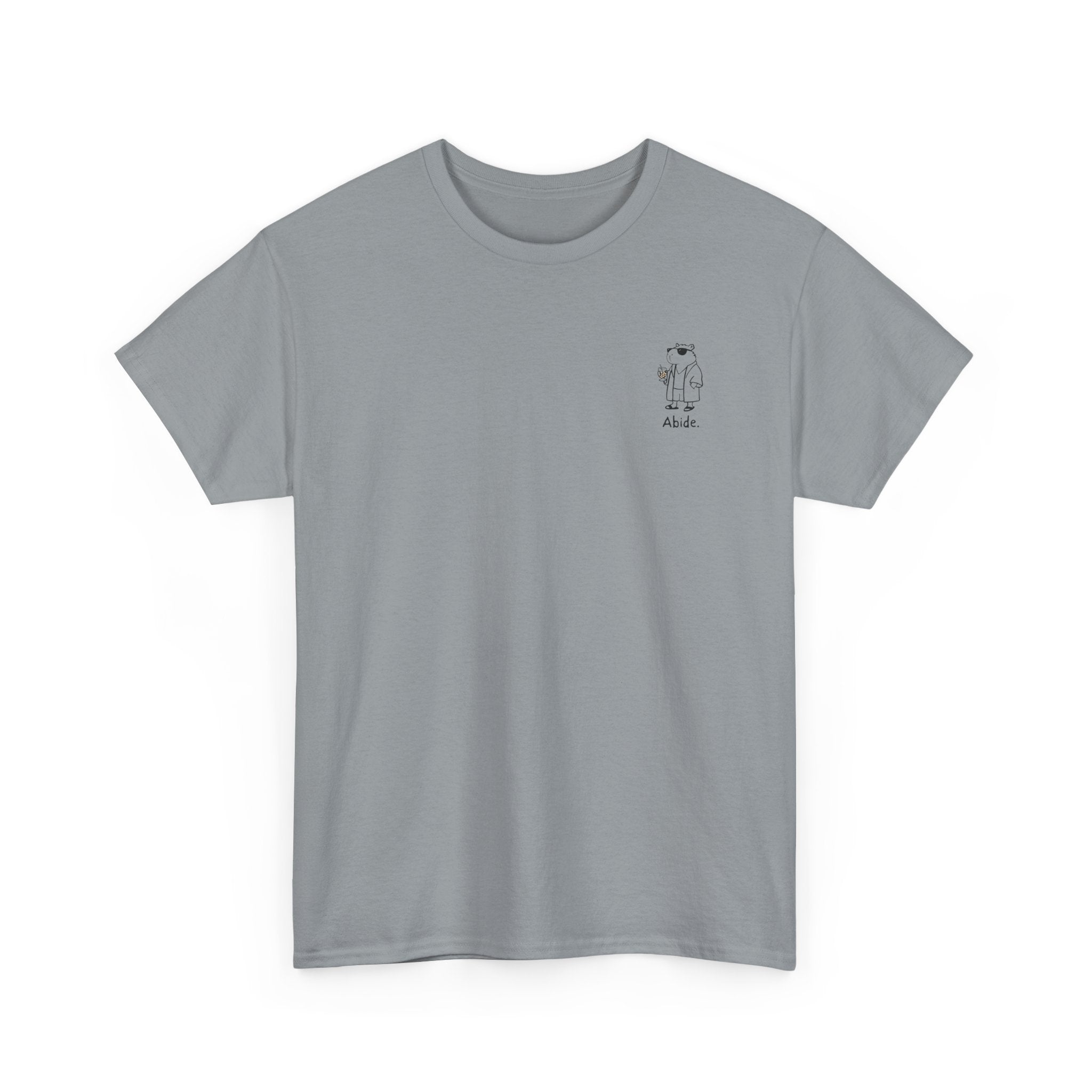 "Abide" Left Logo Capybara Dude Heavy Tee