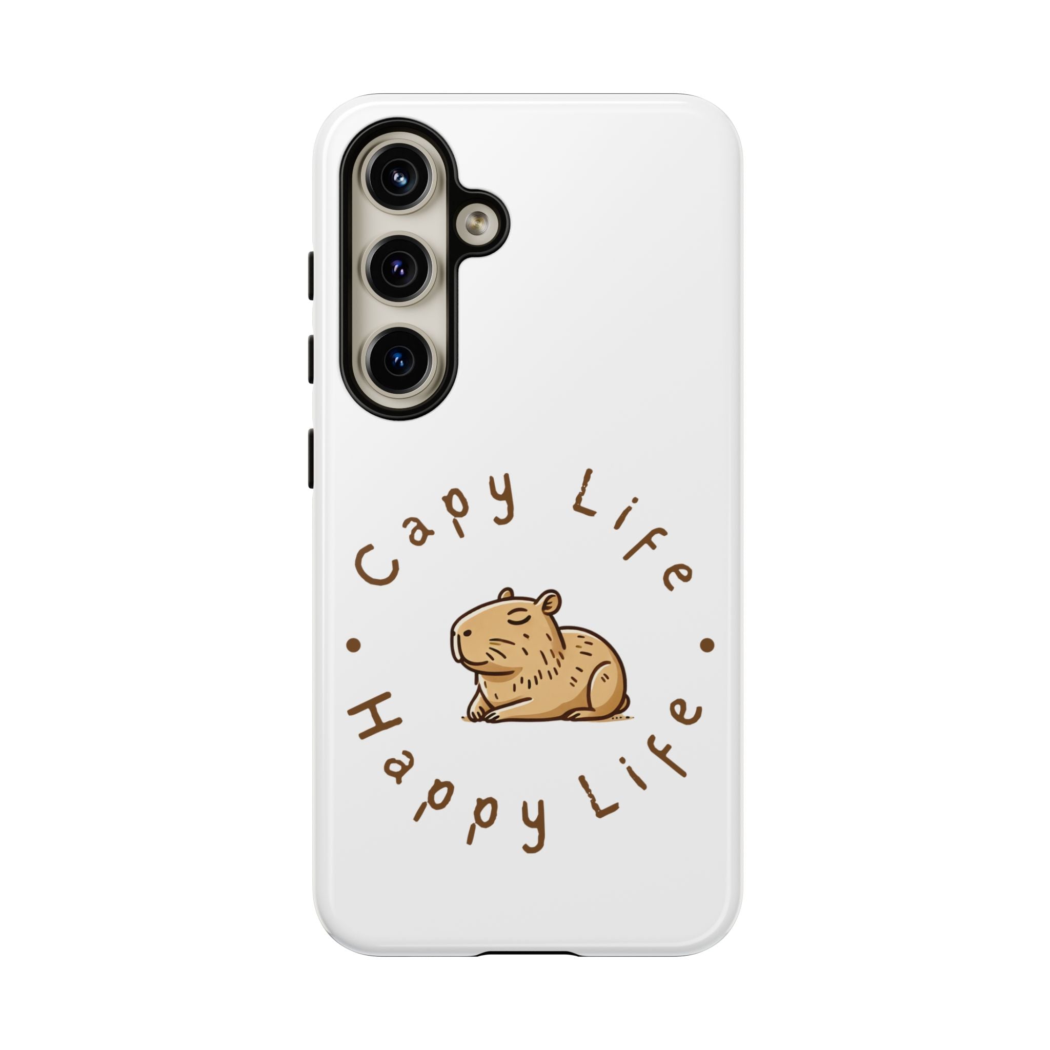 Capy Life Happy Life Signature Logo Phone Case