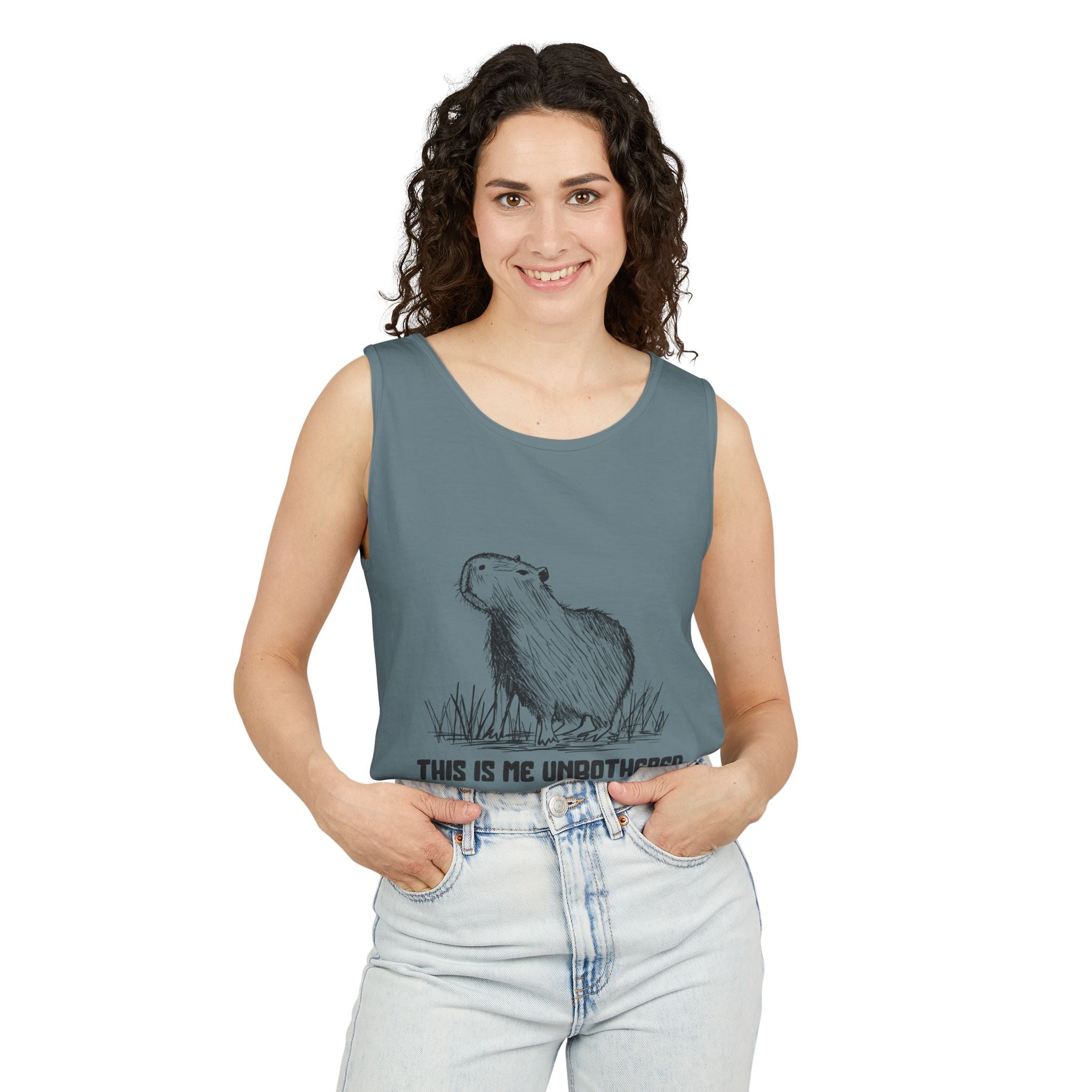 "This Is Me Unbothered" Funny Capybara Premium Comfort Colors Tank