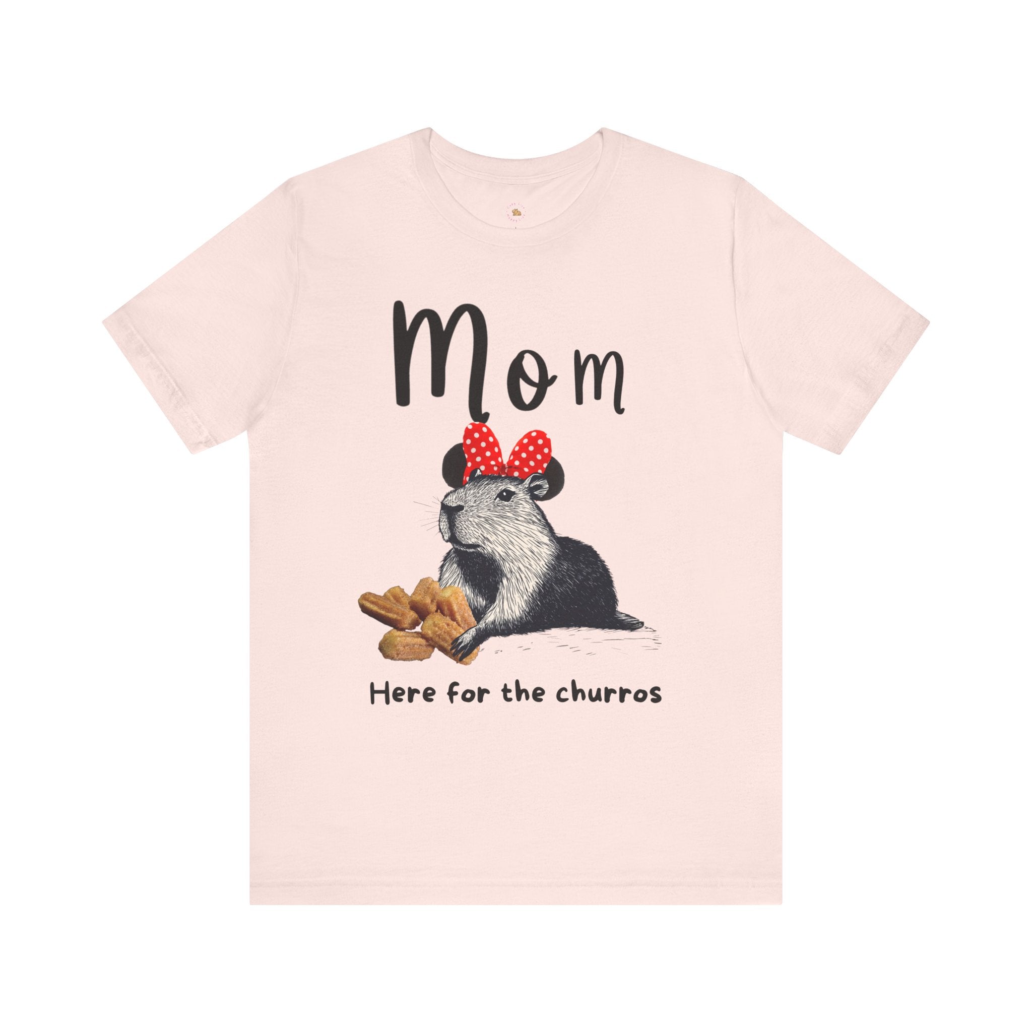 Mom Theme Park Here for the Churros Tee -  Capybara Snack Unisex Jersey Short Sleeve Shirt