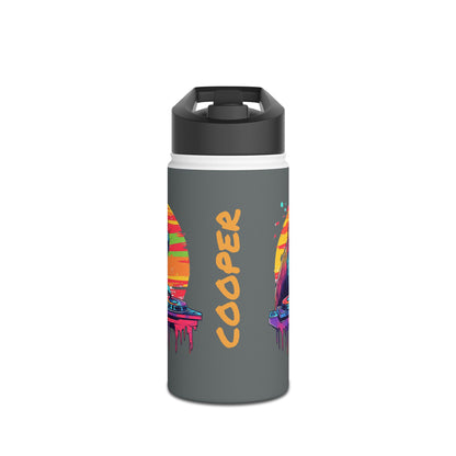 Personalized DJ Capybara Kids Water Bottle | Music-Themed Kids Gift | Funny Capybara Water Bottle