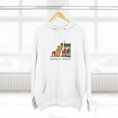 Checking for Chocolate Funny Christmas Capybara Fleece Hoodie