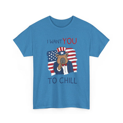 I Want You to Chill Capybara Patriotic Heavy Tee