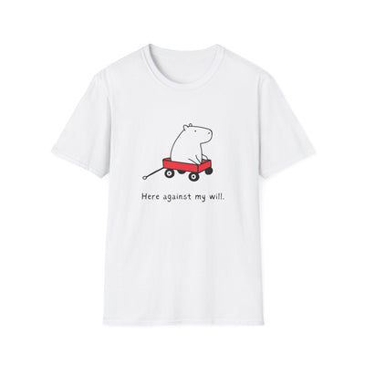 Funny Minimalist Tee - Here Against My Will Capybara Shirt