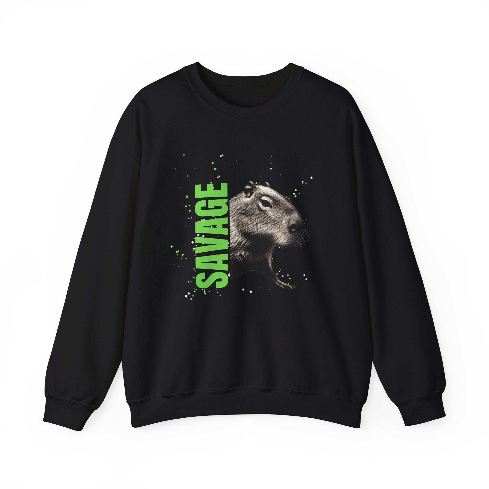 Savage Capybara Streetwear Sweatshirt – Bold Urban Graphic SAVAGE Heavy Crewneck