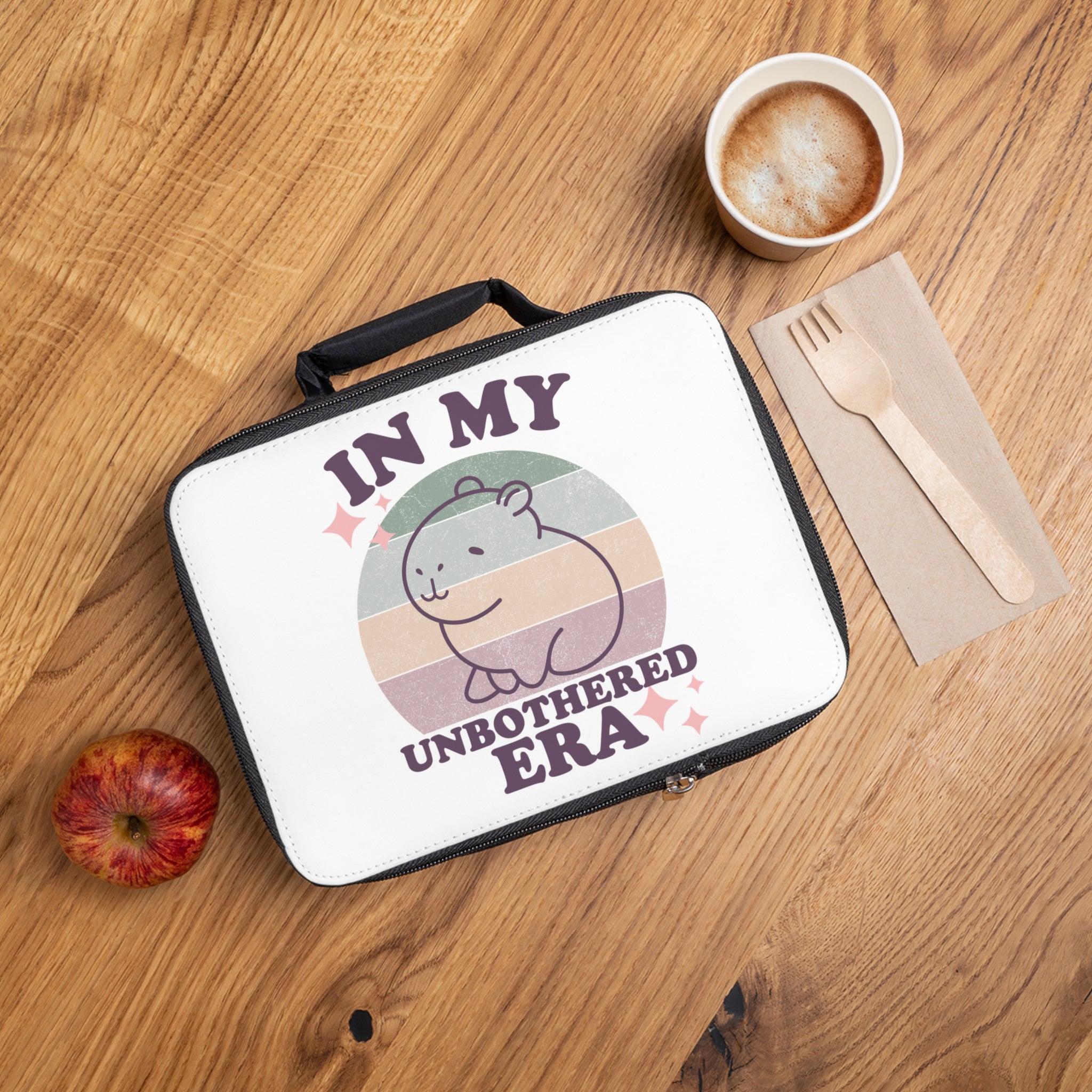 Personalized Kids Lunchbox – In My Unbothered Era Capybara Design – Custom Name Option – Kawaii Sunset Lunch Bag for Swiftie Kids