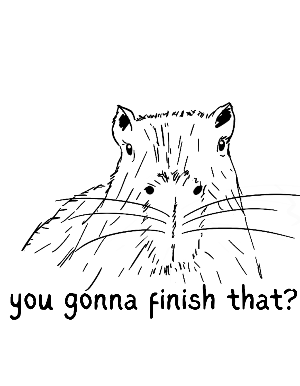 "You gonna finish that?" Capybara Leftover Lover Softstyle Adult Tee
