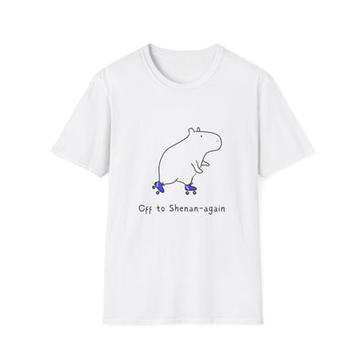 "Off to Shenan-again" Capybara Funny Adult Tee