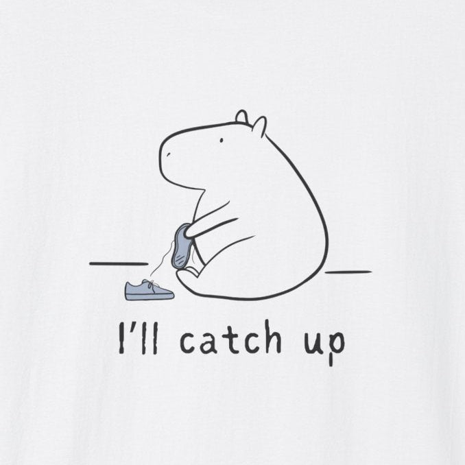 “I’ll Catch Up” Shirt  – Funny Capybara Softstyle Tee