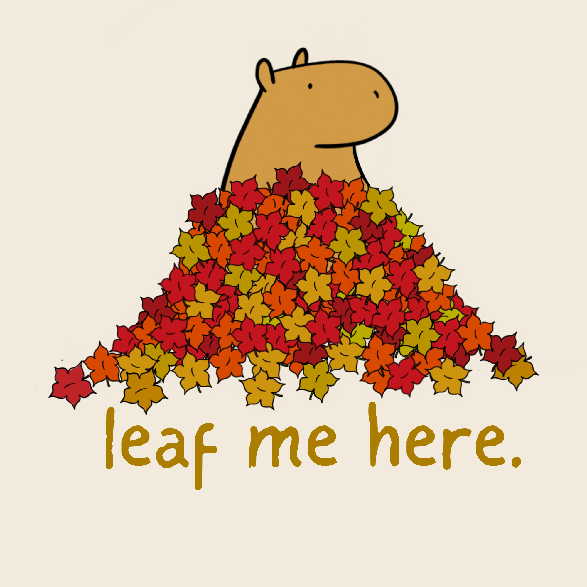 Leaf Me Here Capybara Leaf Pile Youth Tee