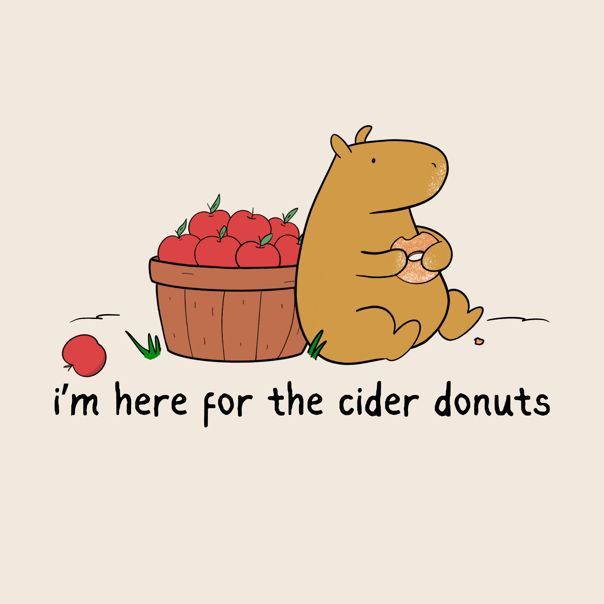 Here for the donuts Capybara Fleece Hoodie