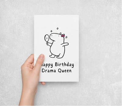 Drama Queen Funny Birthday Card Printable  Capybara Card