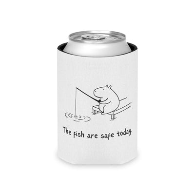 Funny Fishing Koozie “The Fish Are Safe Today” Capybara Can Cooler