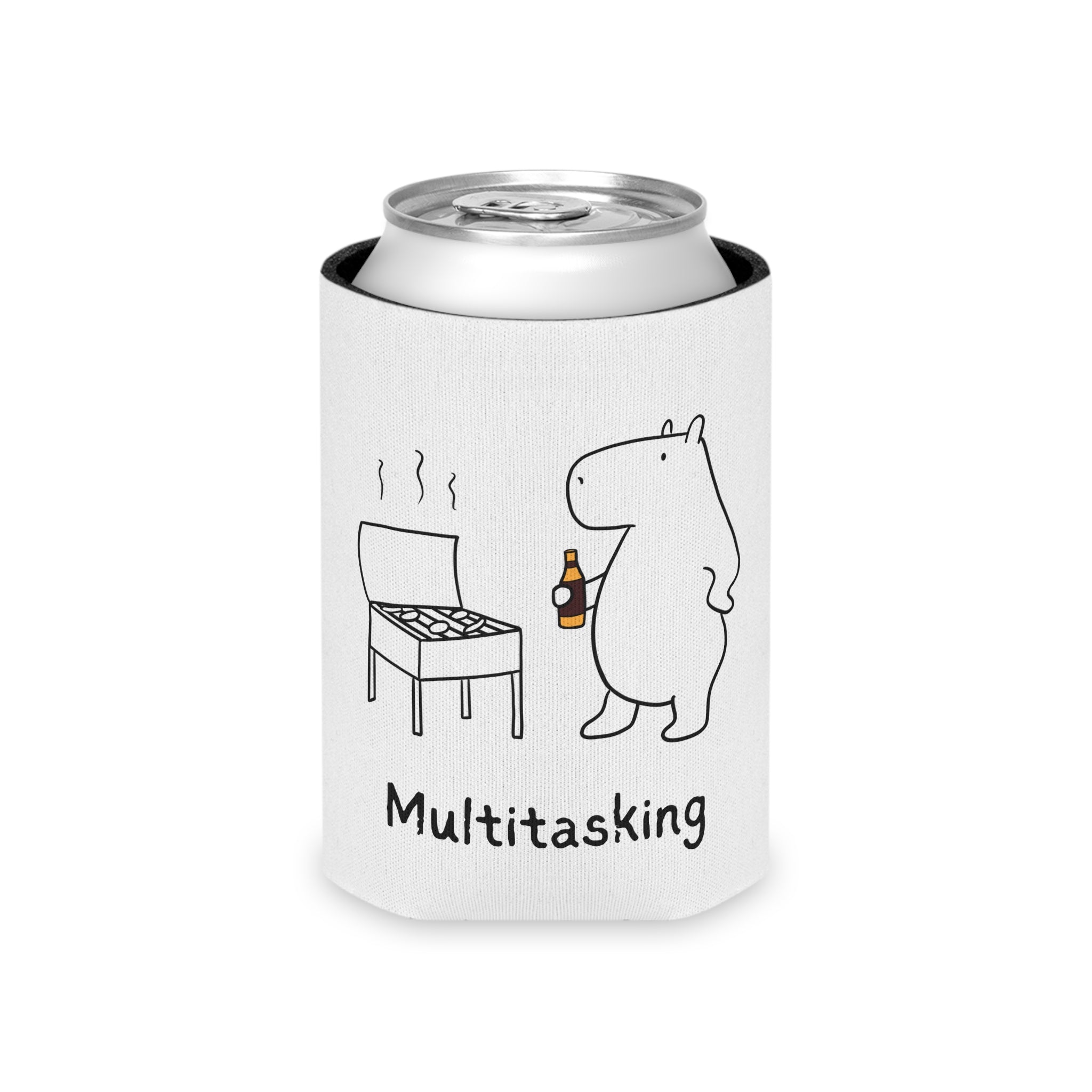 Funny Koozie “Multitasking” Capybara Can Cooler