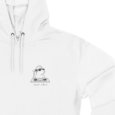 "Just Vibin" Embroidered Capybara Premium Hoodie