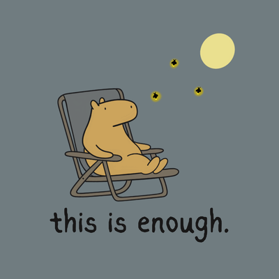 This is Enough Moonlight Capybara Long Sleeve Tee