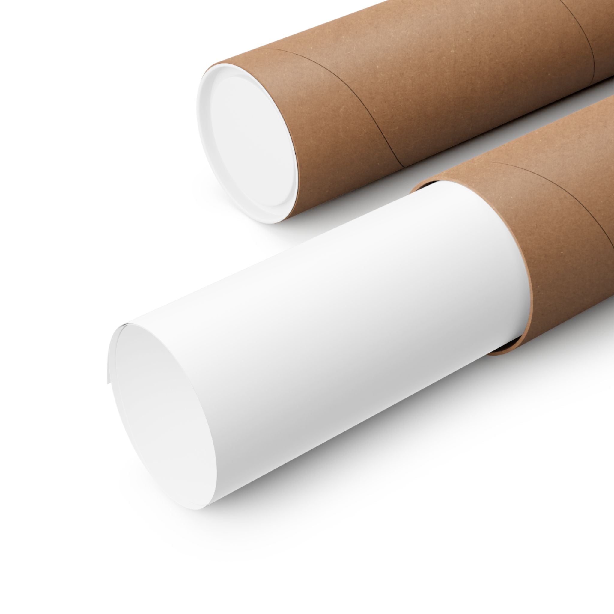 Capy Life minimalist art print rolled inside a protective brown cardboard shipping tube for safe delivery