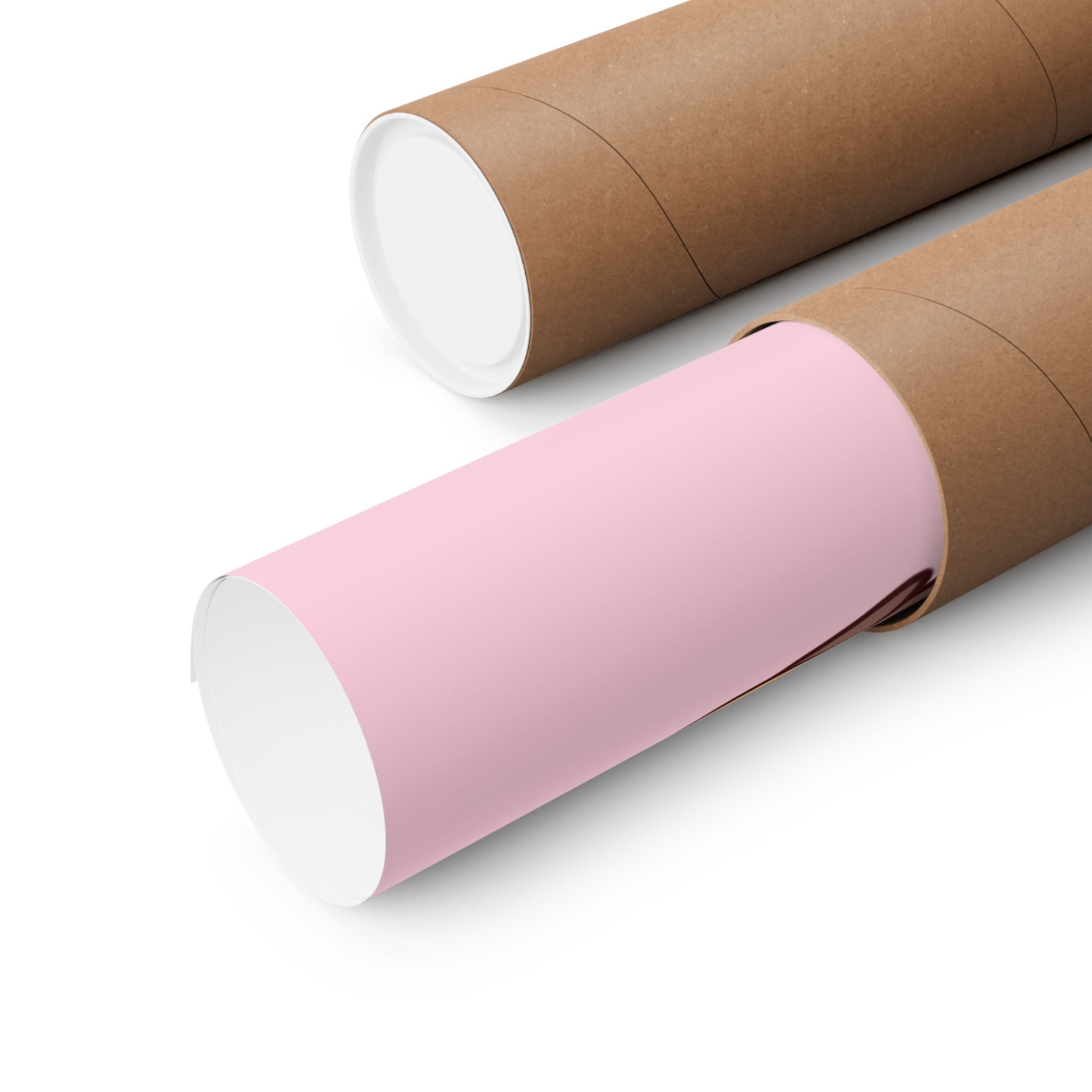Capy Life wall art print rolled inside a protective brown cardboard shipping tube on a white background.