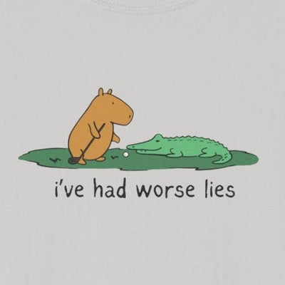 Capy Life softstyle t-shirt featuring a hand-drawn capybara and alligator with the text I've had worse lies.