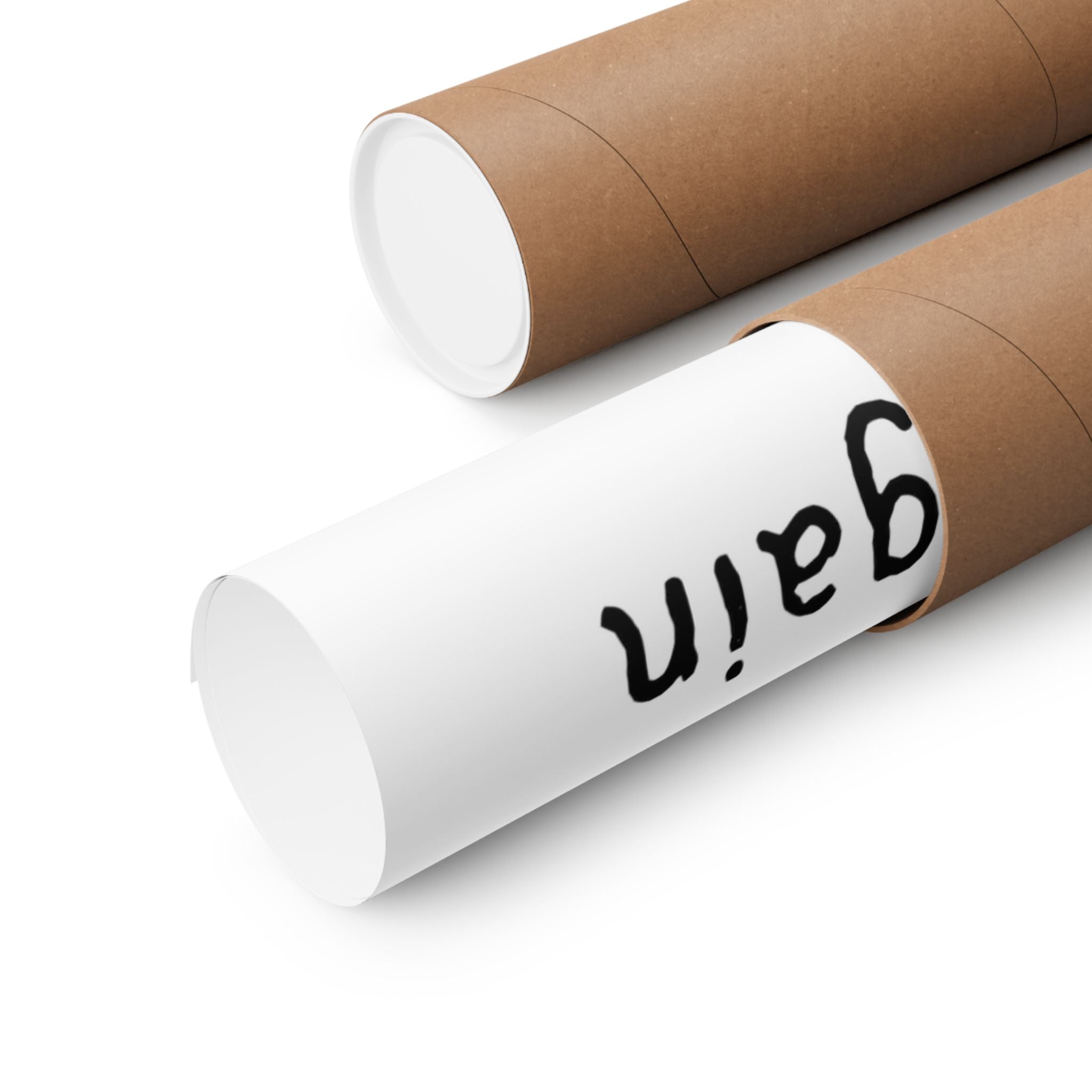 Capy Life Off to Shenan-again capybara art print rolled inside a protective brown cardboard shipping tube