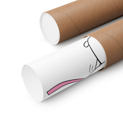 Capy Life floating capybara nursery wall art print rolled inside a protective cardboard shipping tube