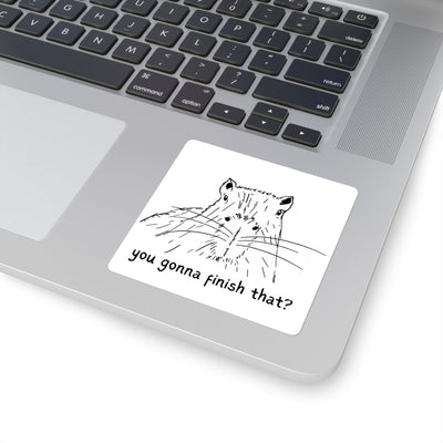 Capy Life sticker featuring a hand-drawn capybara doodle with the text you gonna finish that on a laptop