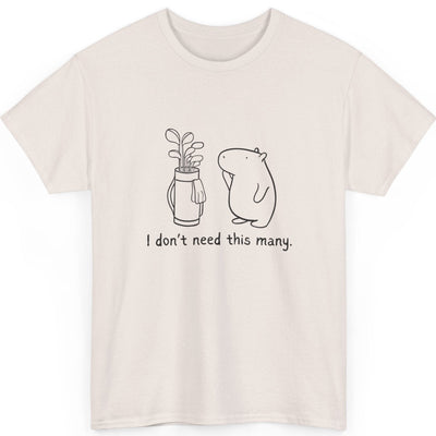 Capy Life cream heavy cotton t-shirt featuring a minimalist line drawing of a capybara with a golf bag and text.