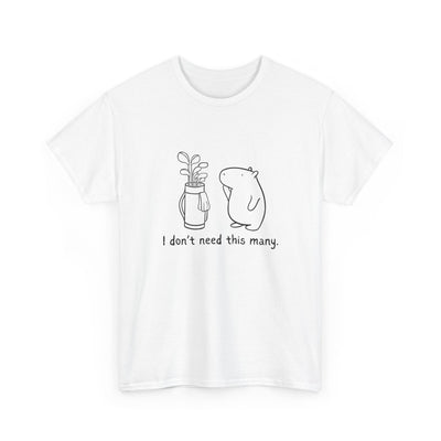Capy Life white heavy cotton t-shirt featuring a minimalist line drawing of a capybara next to a golf bag.
