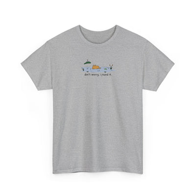 Capy Life grey heavy cotton t-shirt with a small illustration of a capybara in a water hazard and golf text.