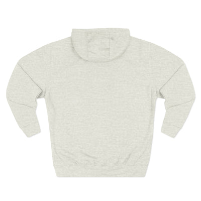 Back view of a cozy light grey heather Capy Life fleece hoodie, showcasing a clean, minimalist design.