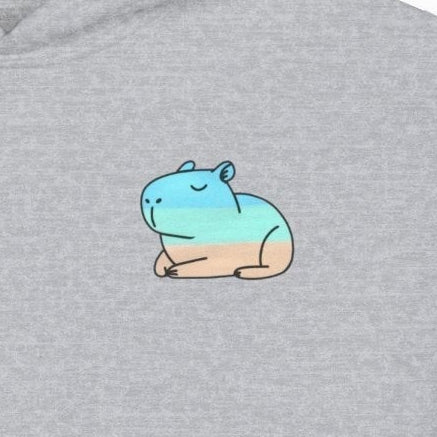 Capy Life Kids Coastal Capybara Hoodie – Front & Back Beach Graphic Pullover