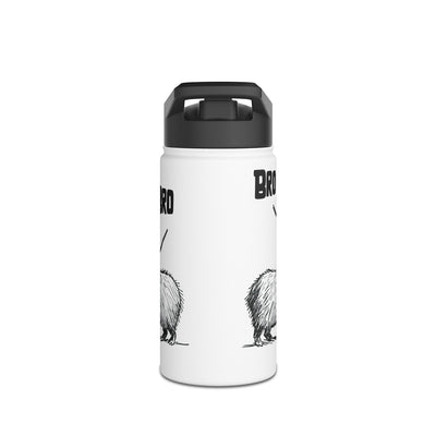 Capy Life personalized kids water bottle featuring a hand-drawn capybara illustration and the word Bro
