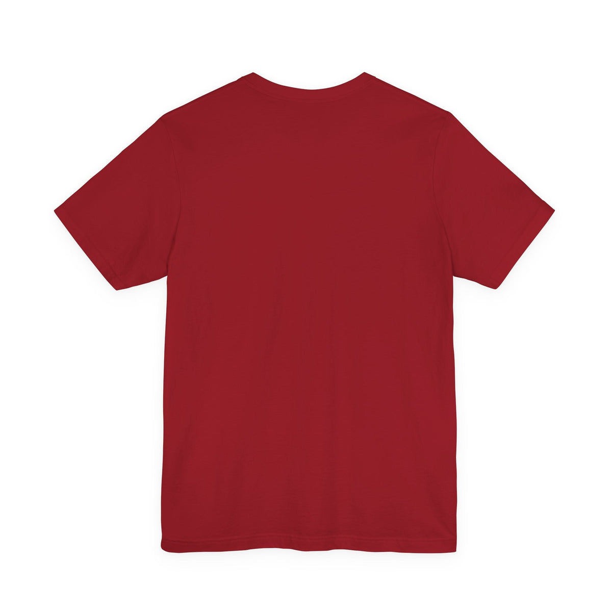 Capy Life red short-sleeve softstyle t-shirt, back view, plain solid colour cotton fabric.