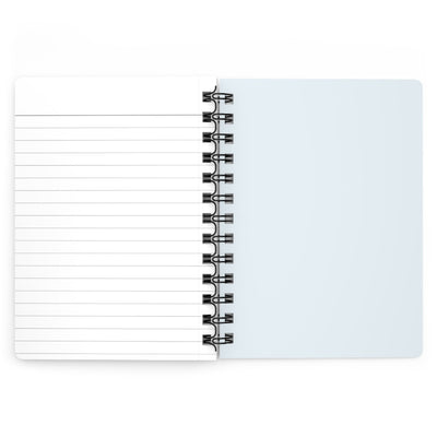 Capy Life spiral notebook open to a lined page with a soft blue cover, perfect for journaling and note-taking.