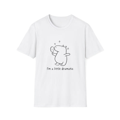 Capy Life white softstyle cotton t-shirt featuring a minimalist line drawing of a capybara looking into a mirror.