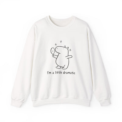 Capy Life white crewneck sweatshirt featuring a minimalist line drawing of a capybara looking into a mirror.