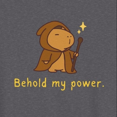 Behold My Power Kids Hoodie – Funny Wizard Capybara Hoodie for Kids