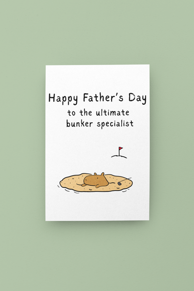 Funny Bunker Specialist Capybara Golf Father's Day Card