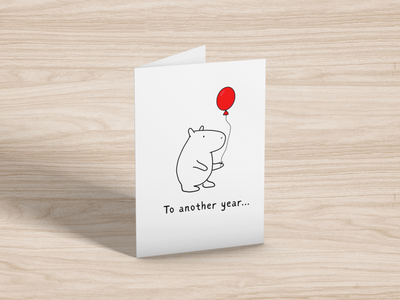 Funny Birthday Card for Dad, Mom, Husband or Sister – Cute Capybara “To Another Year” Birthday Card for Men & Women