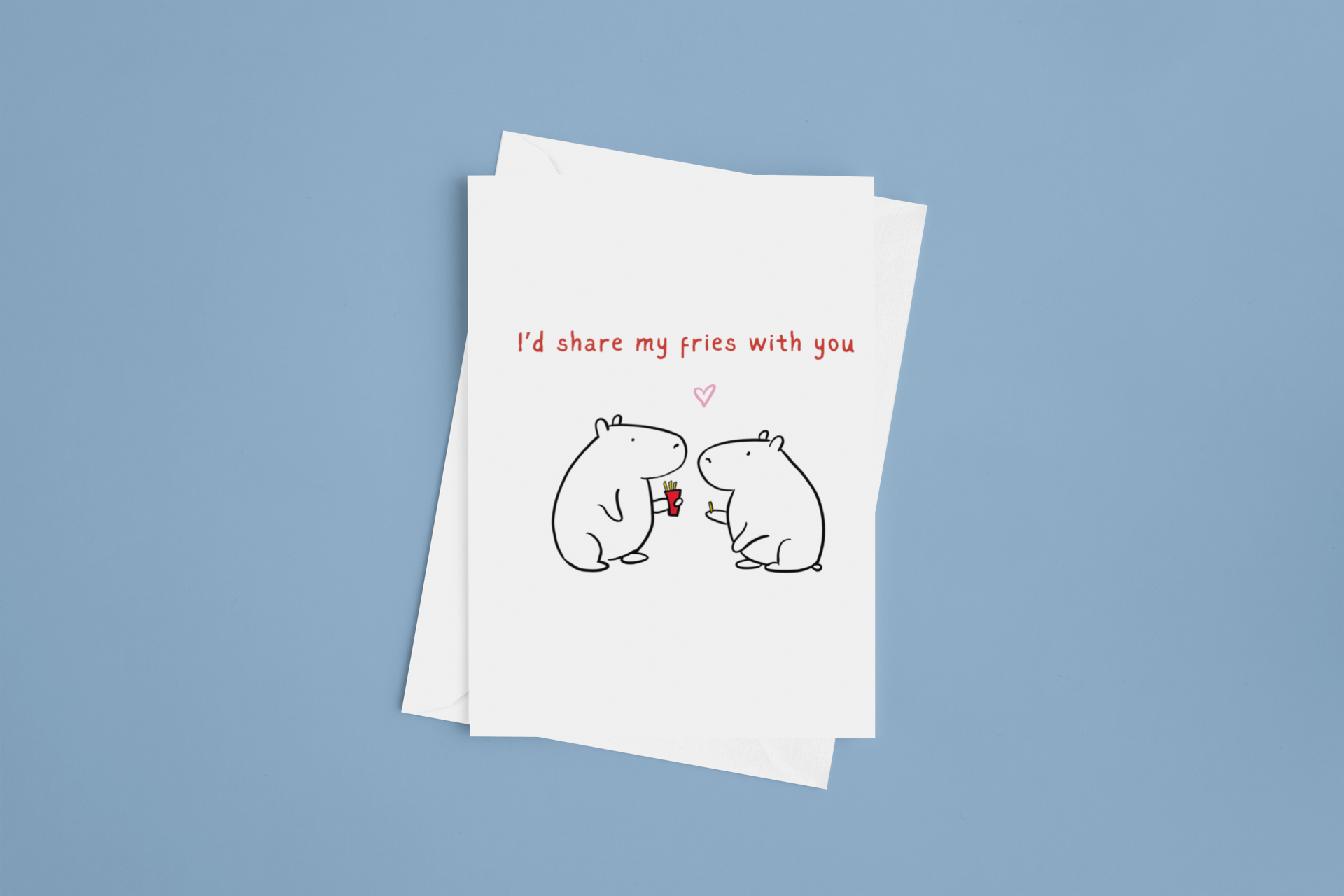“I’d Share My Fries With You” *Printable* Card – Cute Funny Love & Friendship Card