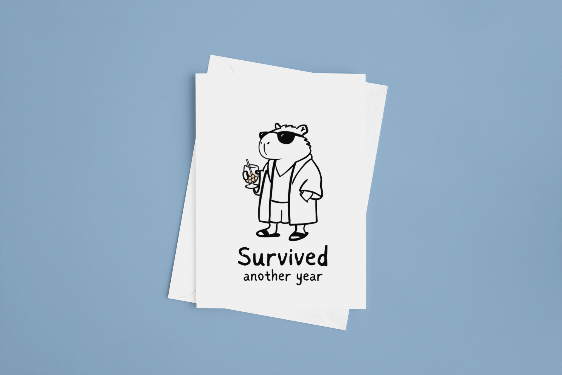 Funny Capybara Dude Greeting Cards – 3 pack