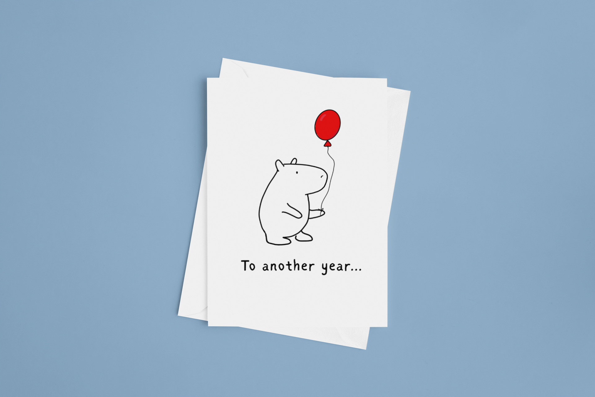 Funny Birthday Card for Dad, Mom, Husband or Sister – Cute Capybara “To Another Year” Birthday Card for Men & Women