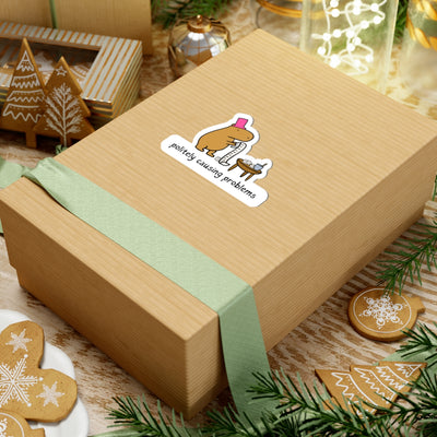 Causing Problems Politely Scene Die Cut Capybara Sticker